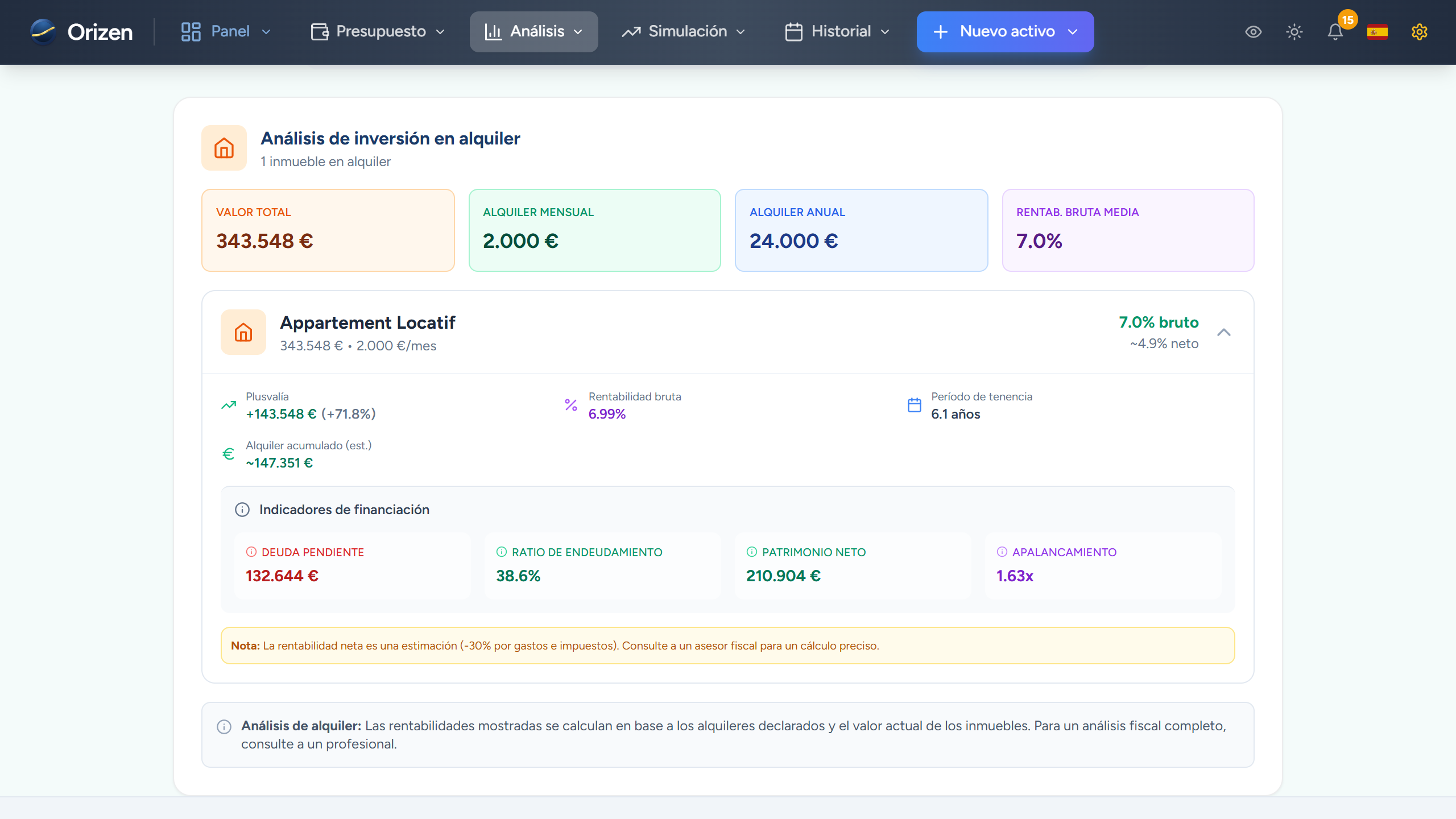 Captura — Seguimiento de alquileres y SCPI